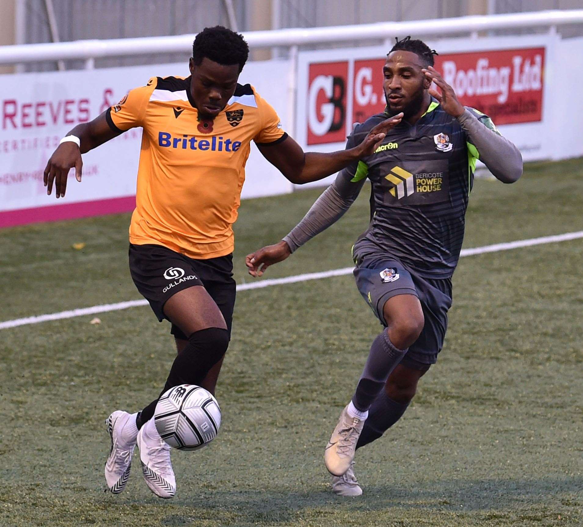 Justin Amaluzor in action for Maidstone United against Dartford last season Picture: Keith Gillard