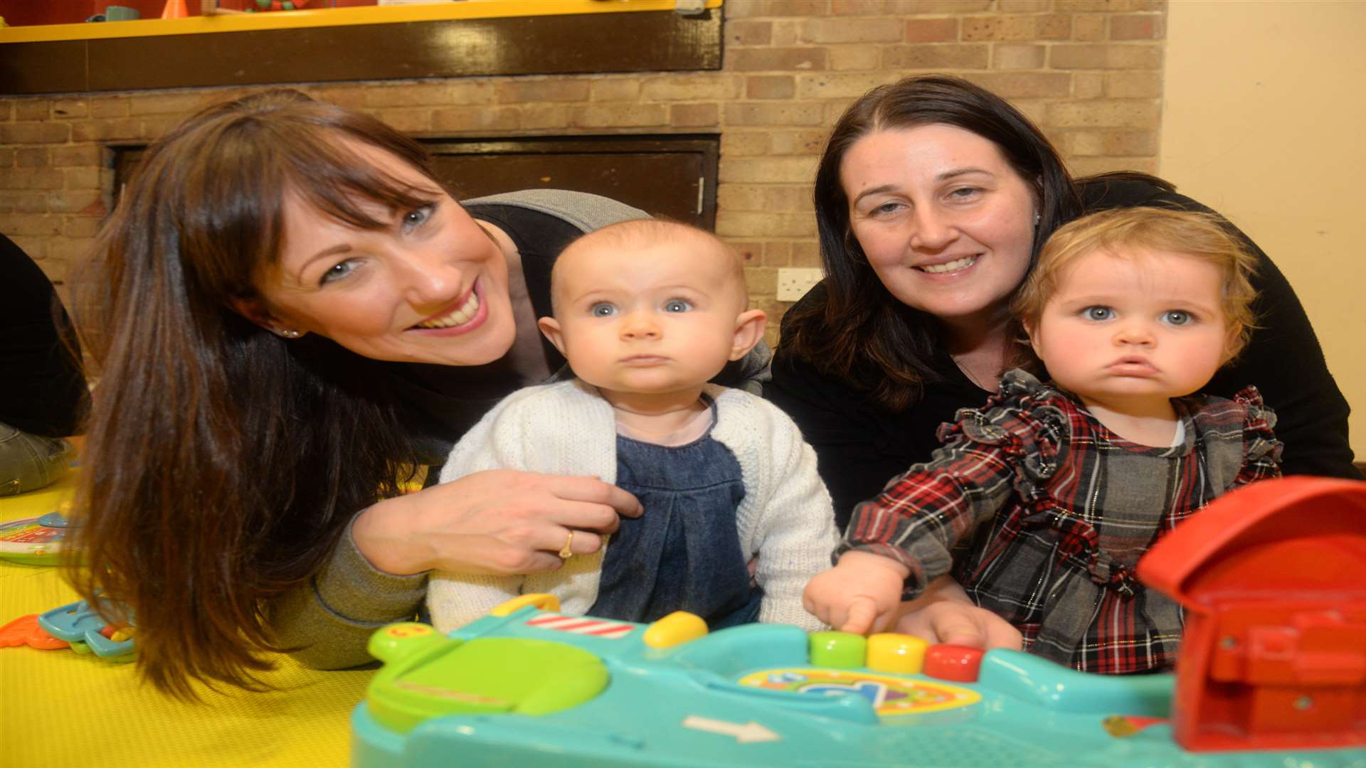 Louise Johns and daughter Ruby, nine months and Mary Keane and her daughter Ruby Keane, ten months, enjoying the re-launch