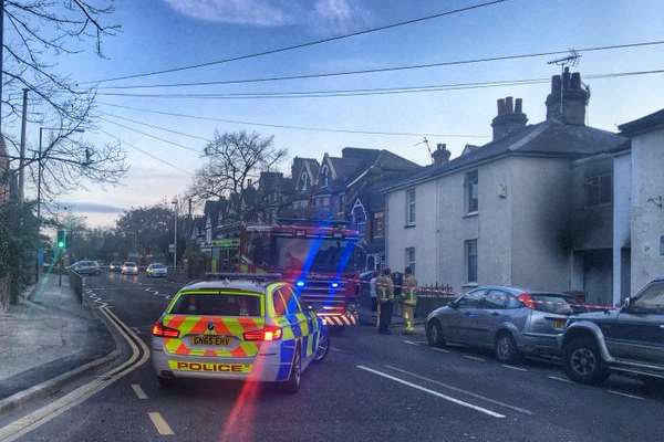 The scene of the fire. Picture: Kent Roads Policing Unit