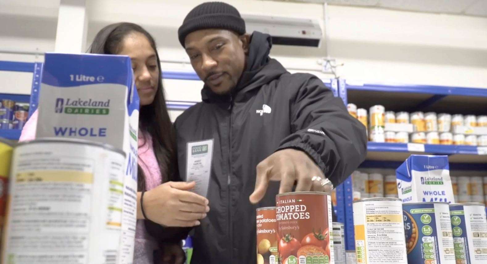 Ashley Walters made an appearance at Canterbury Food Bank on Thursday