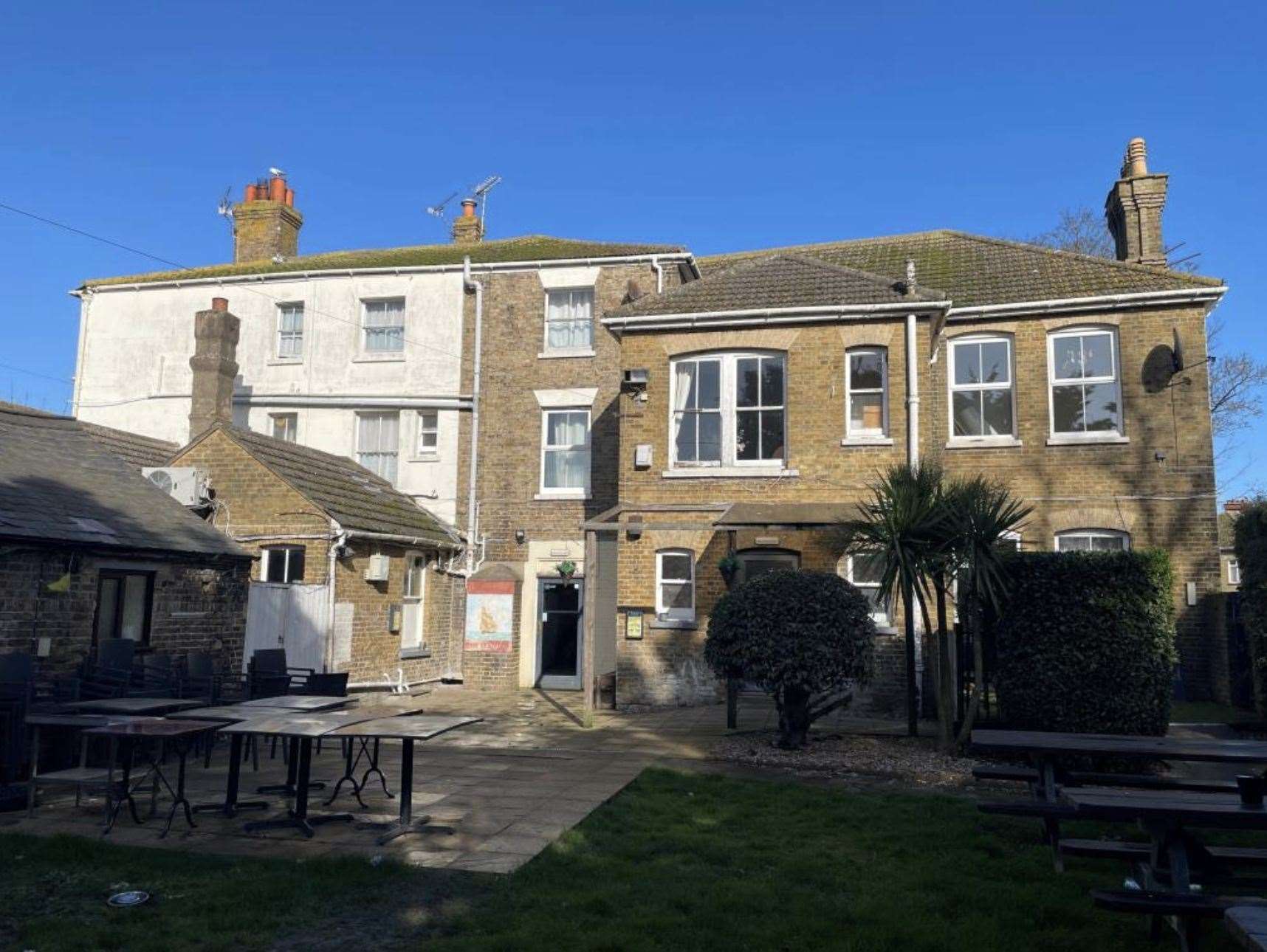 The beer garden of the pub. Picture: Clive Emson