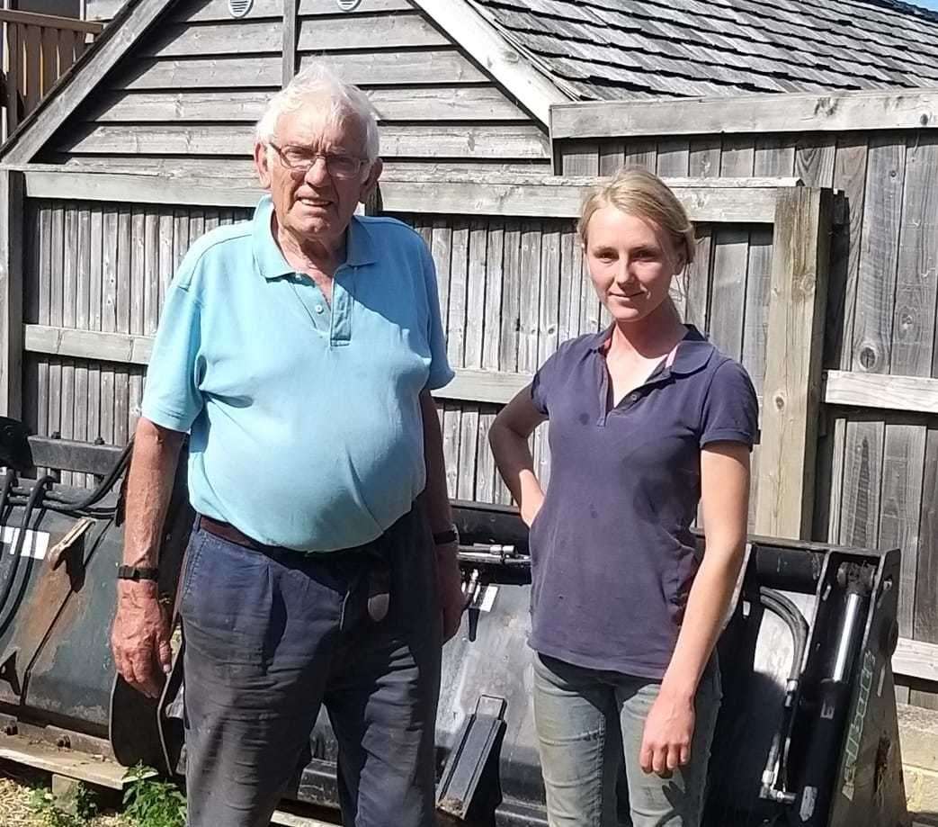 Sheep farmer Stewart Wood of Teynham Court Farm and his shepherd Ellen Eagles. Two of their sheep were found dead after being butchered in a field at Doddington near Sittingbourne