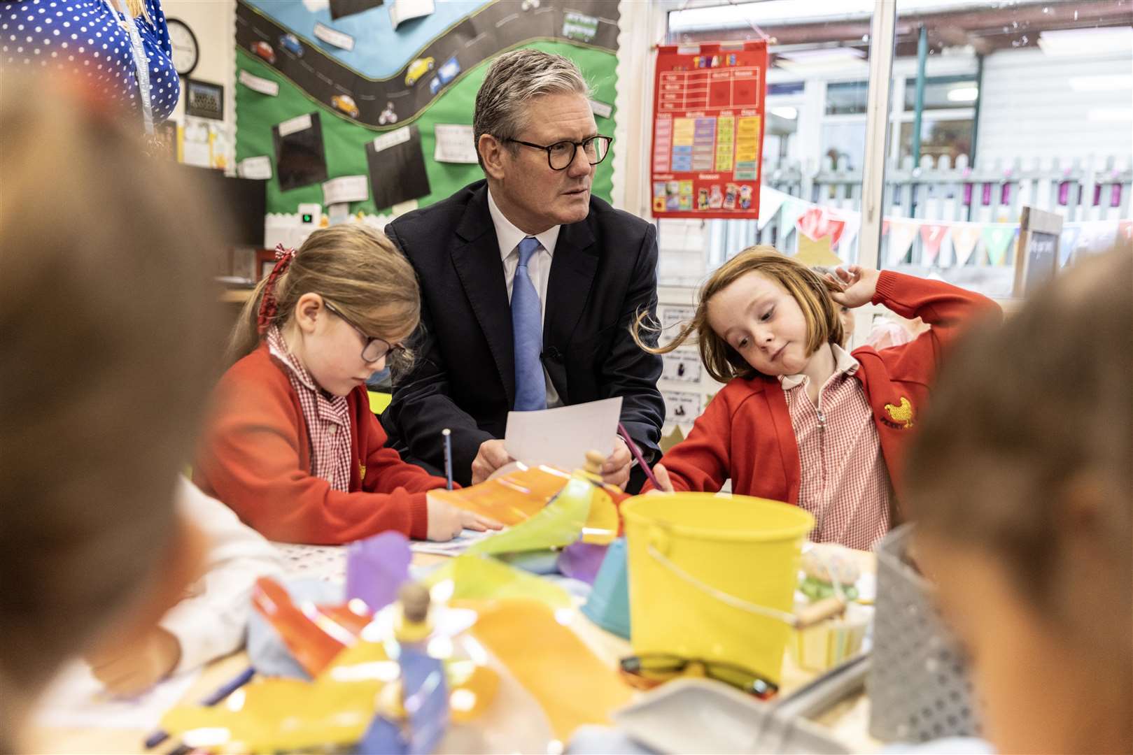 Sir Keir Starmer during a visit to Perry Hall Primary School (Richard Pohle/The Times)