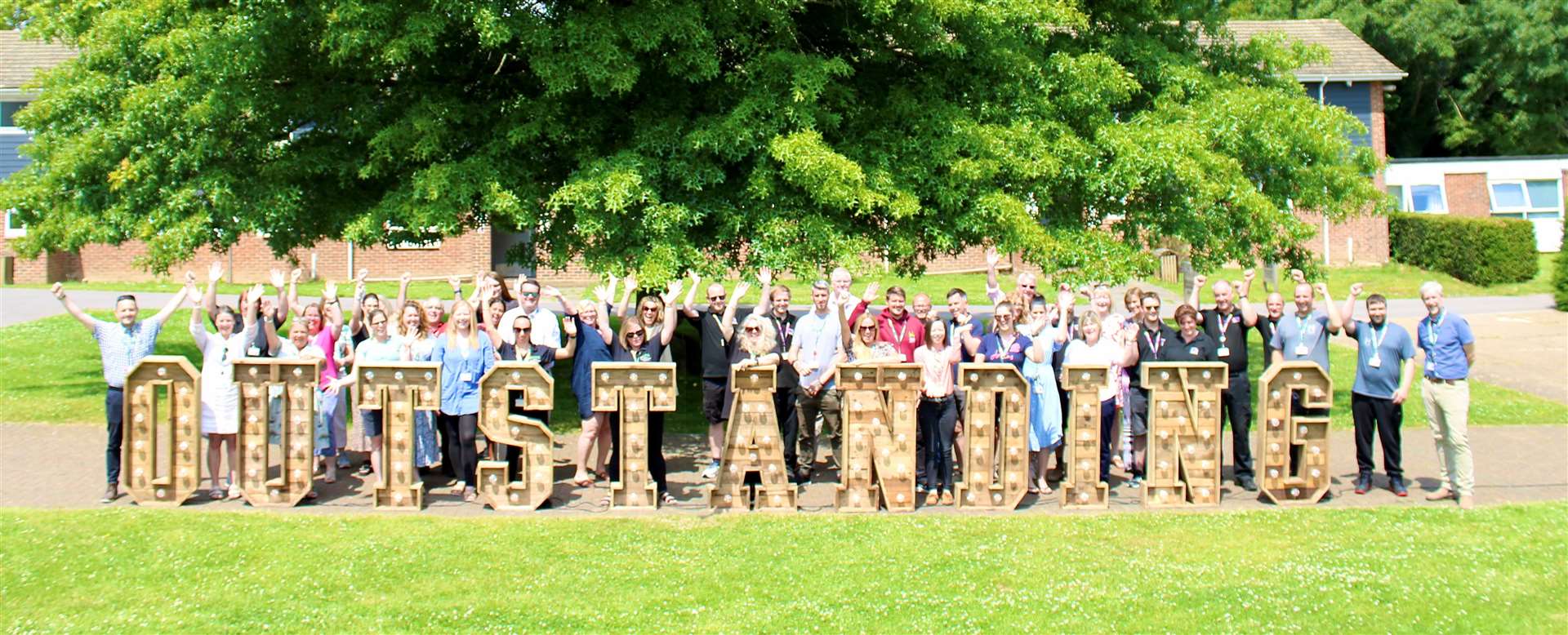 Staff celebrate the "outstanding" Ofsted report. Picture: Hadlow College