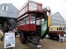 The preserved Halford bus used on the 101 route