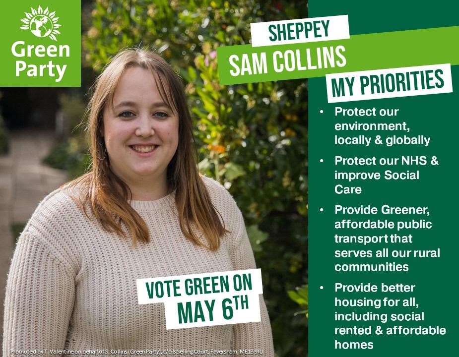 Sam Collins is also running in the Sheerness by-election
