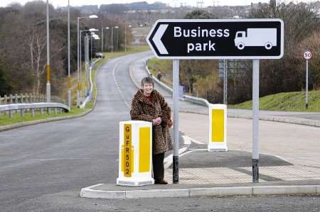 Anne Denne by the newly opened link road