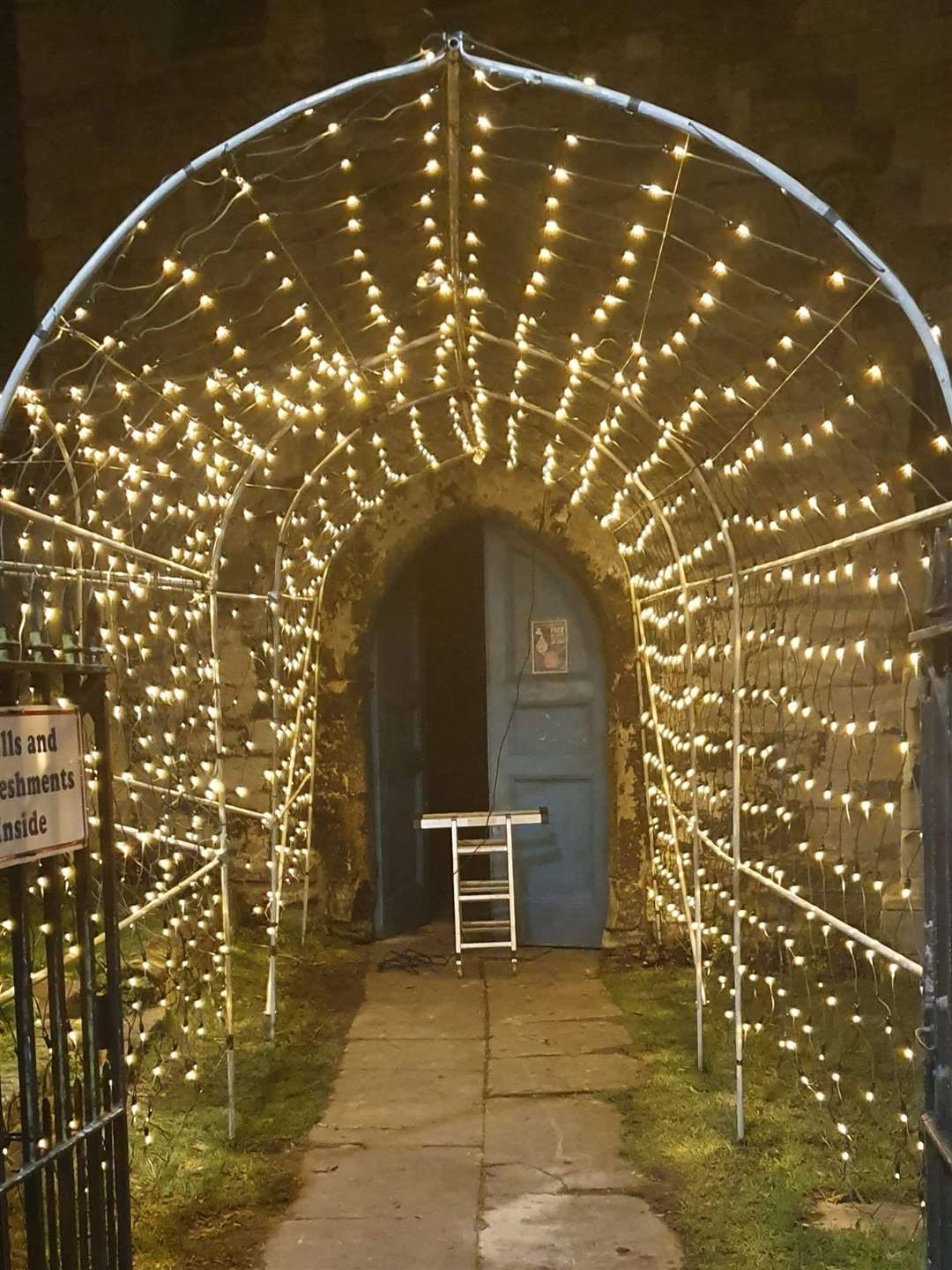 The lights tunnel outside St Peter's Church in Sandwich will return for 2020. Picture: Dean Marie
