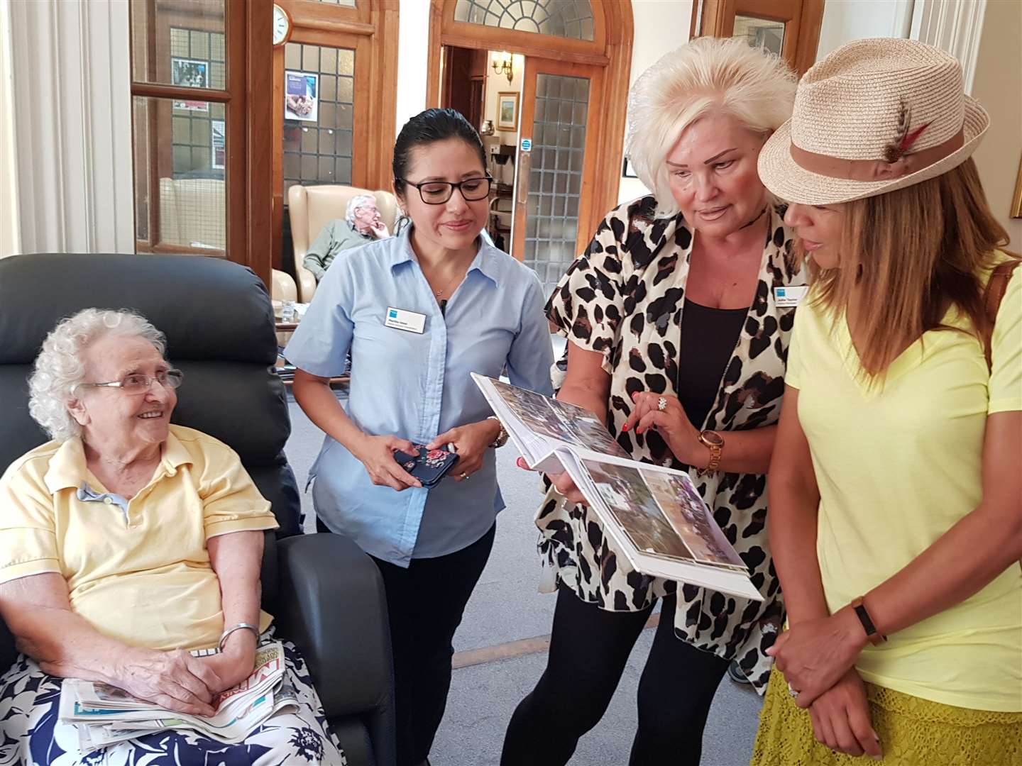 Residents during a previous visit by MP Helen Grant MP to the care home