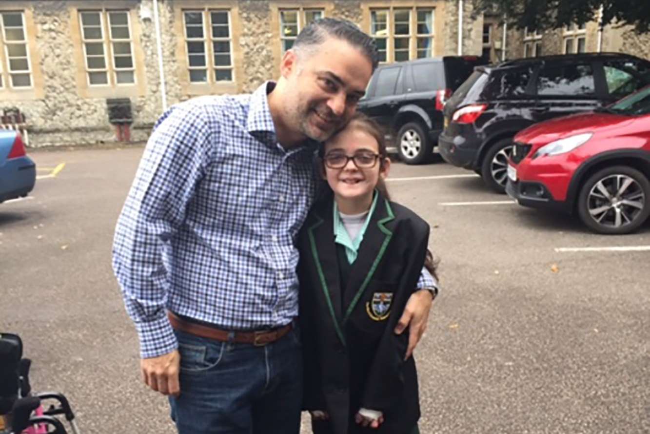 Ciara with dad Grant at Dartford Grammar School for Girls