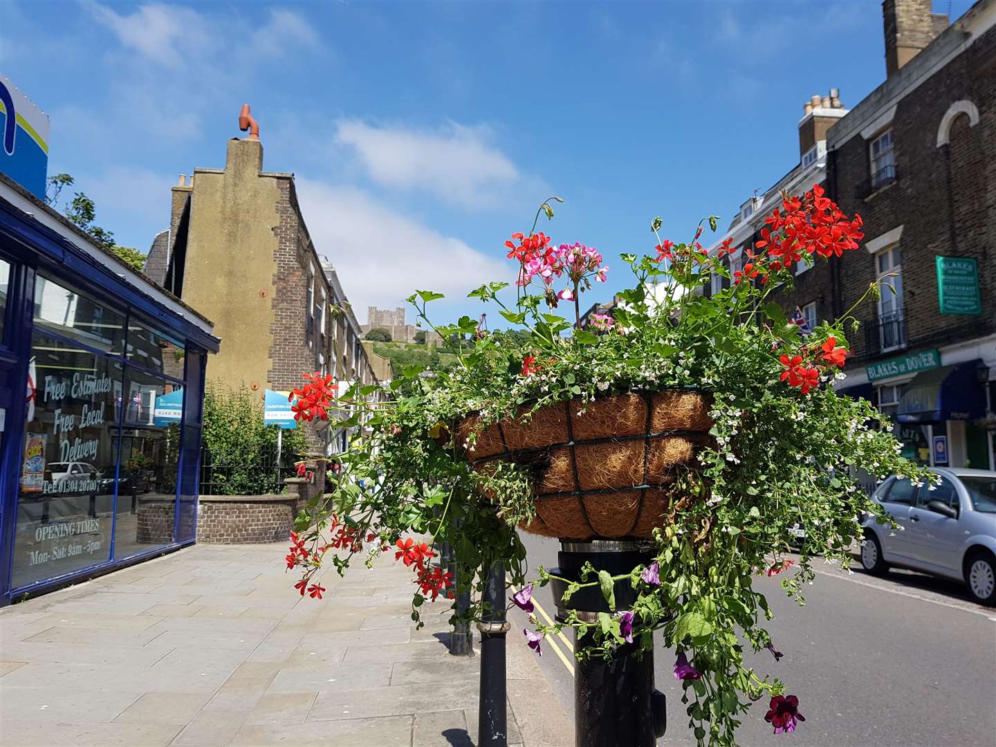 Castle Street enhanced with summer flowers, 2019