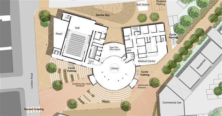 A map of the Southborough Hub facilities