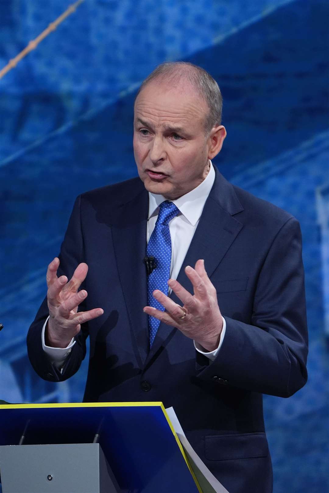 Tanaiste and Fianna Fail leader Micheal Martin during the final TV leaders’ debate at RTE studios (Niall Carson/PA)