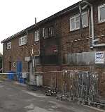 The fire-damaged store at Londis