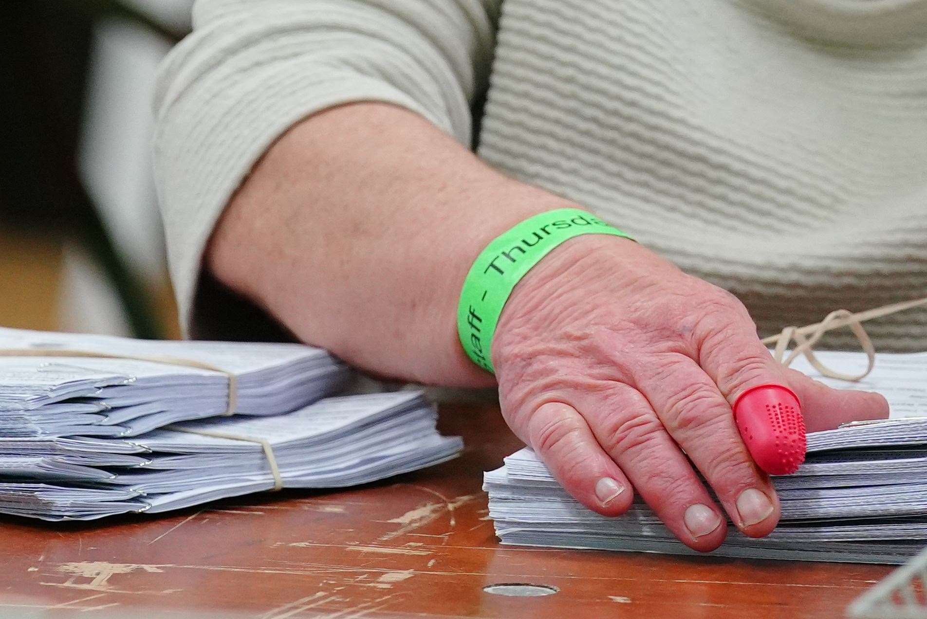 Ballot papers are sorted and verified (Peter Byrne/PA)