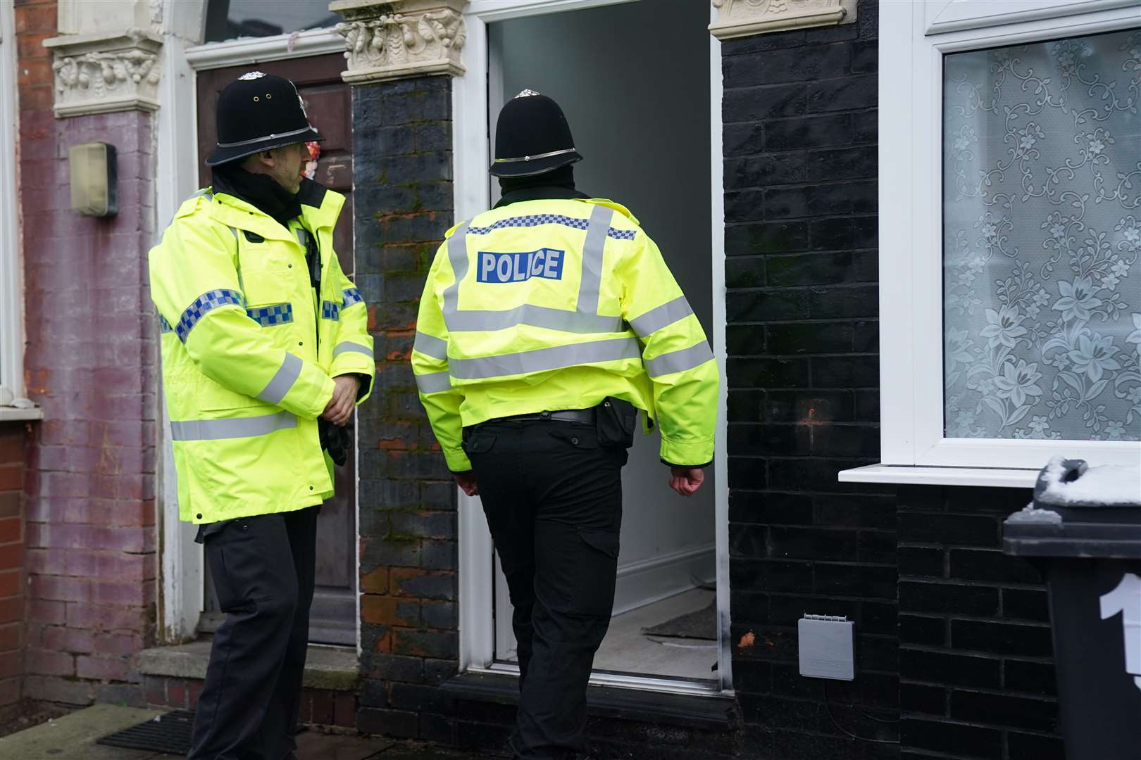 Police outside the couple’s Handsworth property (Jacob King/PA)