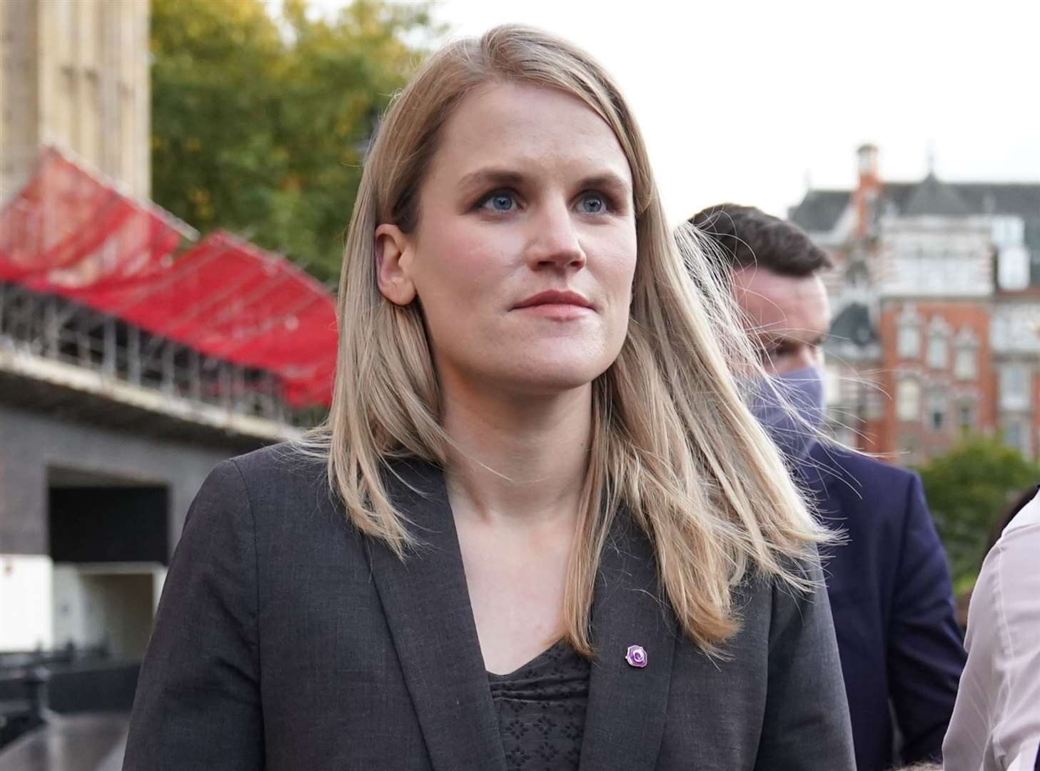 Facebook whistleblower Frances Haugen leaves the Houses of Parliament in London after she testified to MPs and peers as part of Government plans for social media regulation (Kirsty O’Connor/PA)