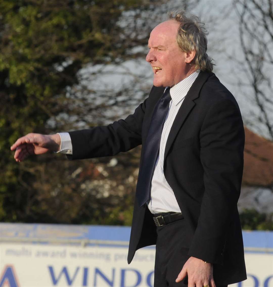 Terry Yorath makes his point in a game against Boreham Wood Picture Paul Amos