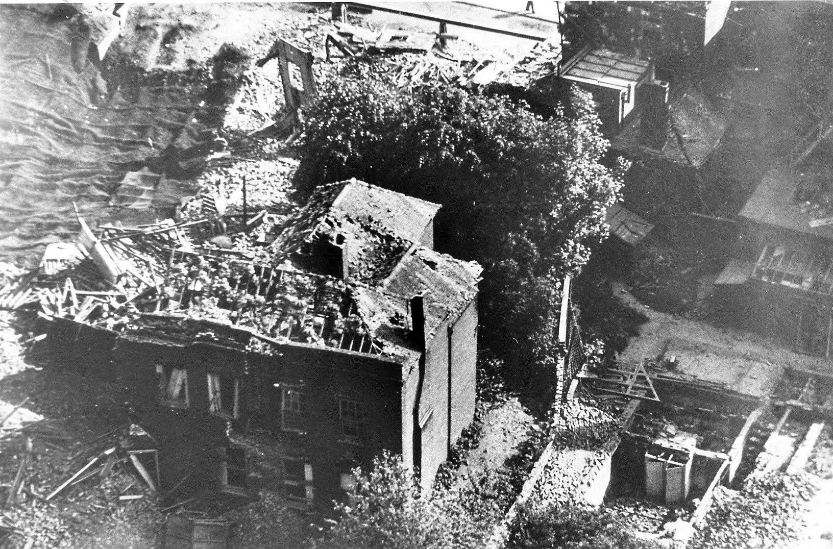 Virtual destruction of The Precincts on the Cathedral grounds in the June 1 raid. Picture: Paul Crampton