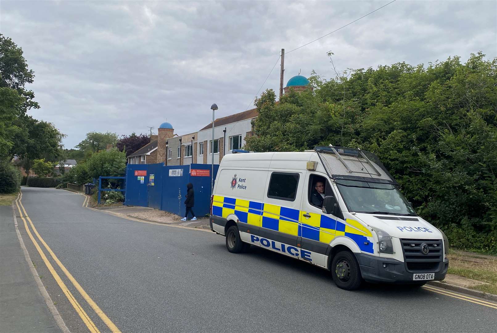 Police officers were stationed at the Univeristy of Kent in Canterbury