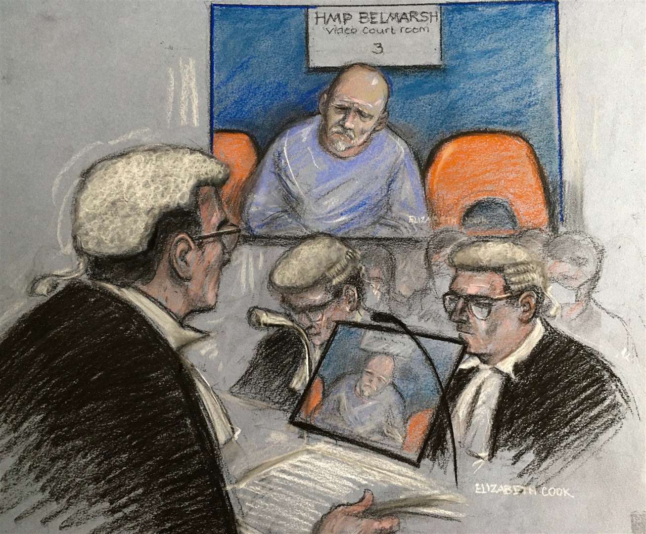 Court sketch of Pc Wayne Couzens as he pleaded guilty to murder (Elizabeth Cook/PA)