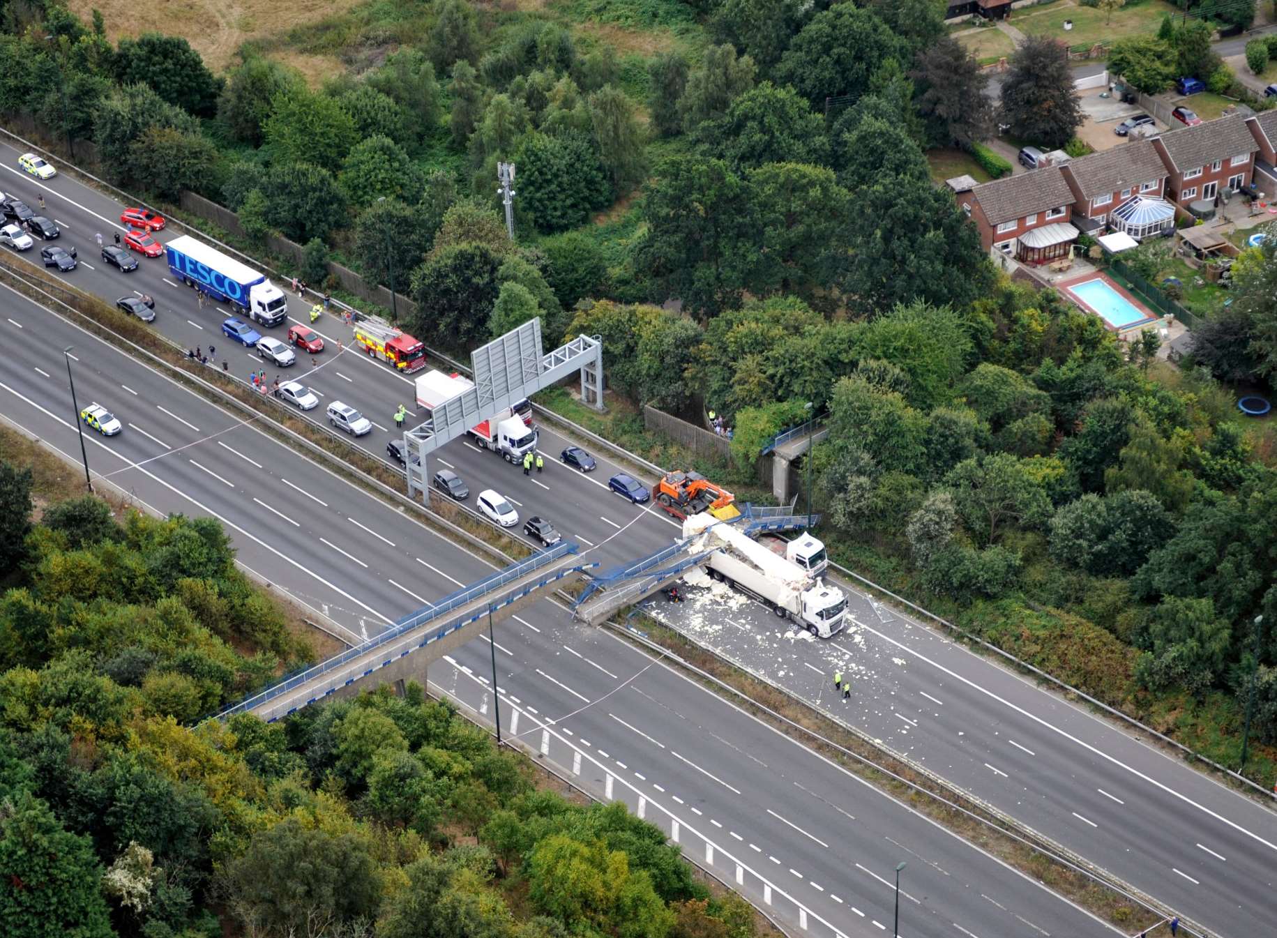 The damage seen from above. Picture courtesy National Police Air Service