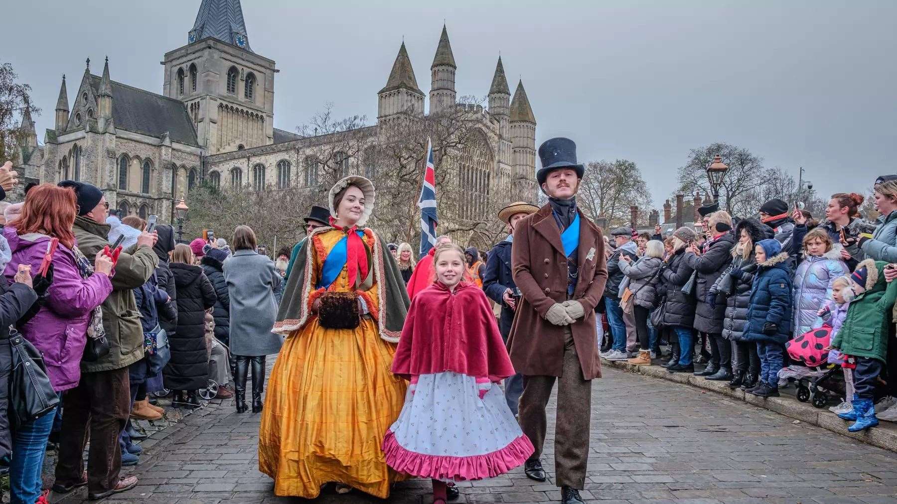 Rochester throws a Dickensian festival each December to celebrate the author’s time spent in the area. Picture: Visit Medway