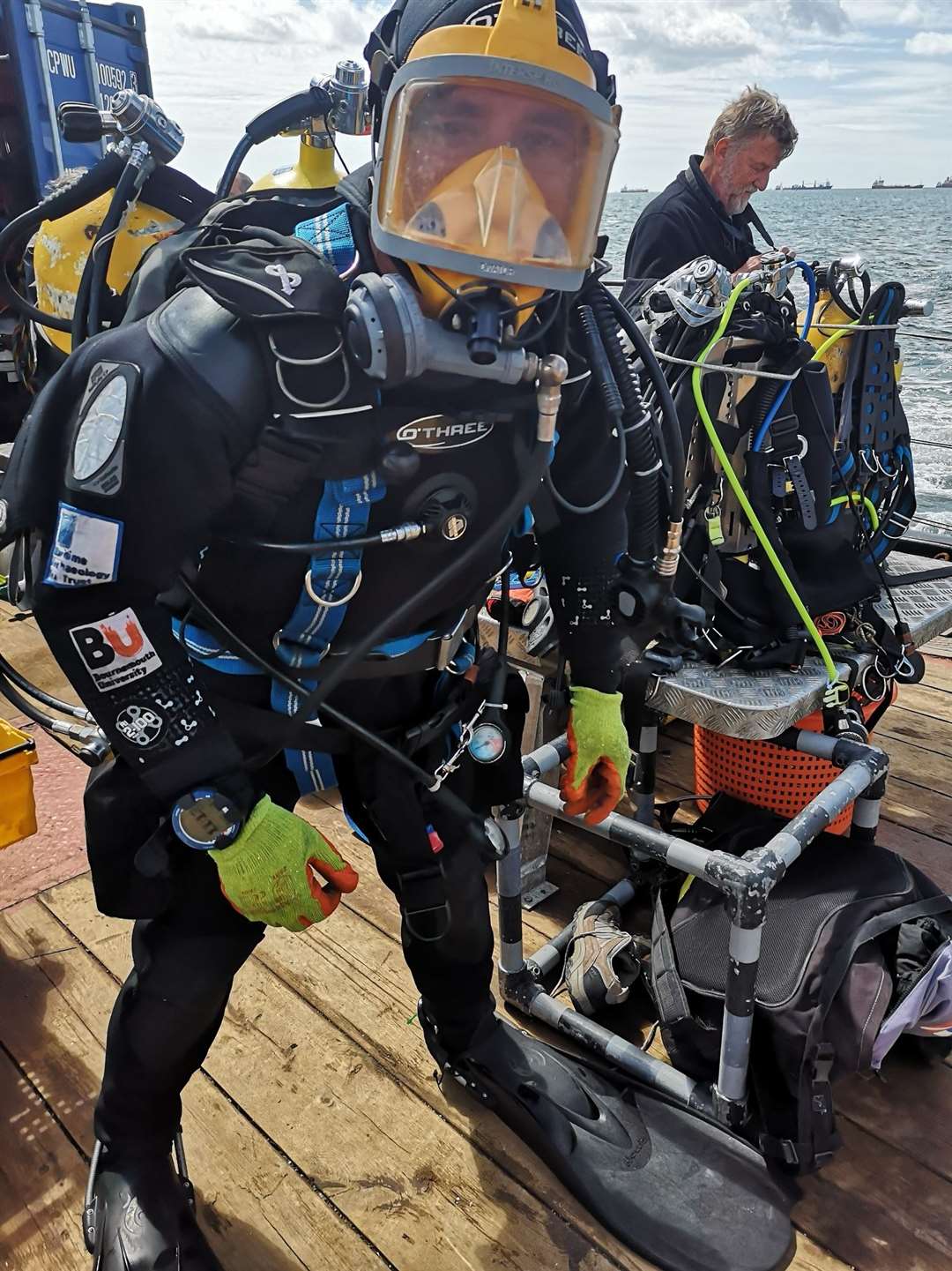 One of the underwater dives to HMS Invincible