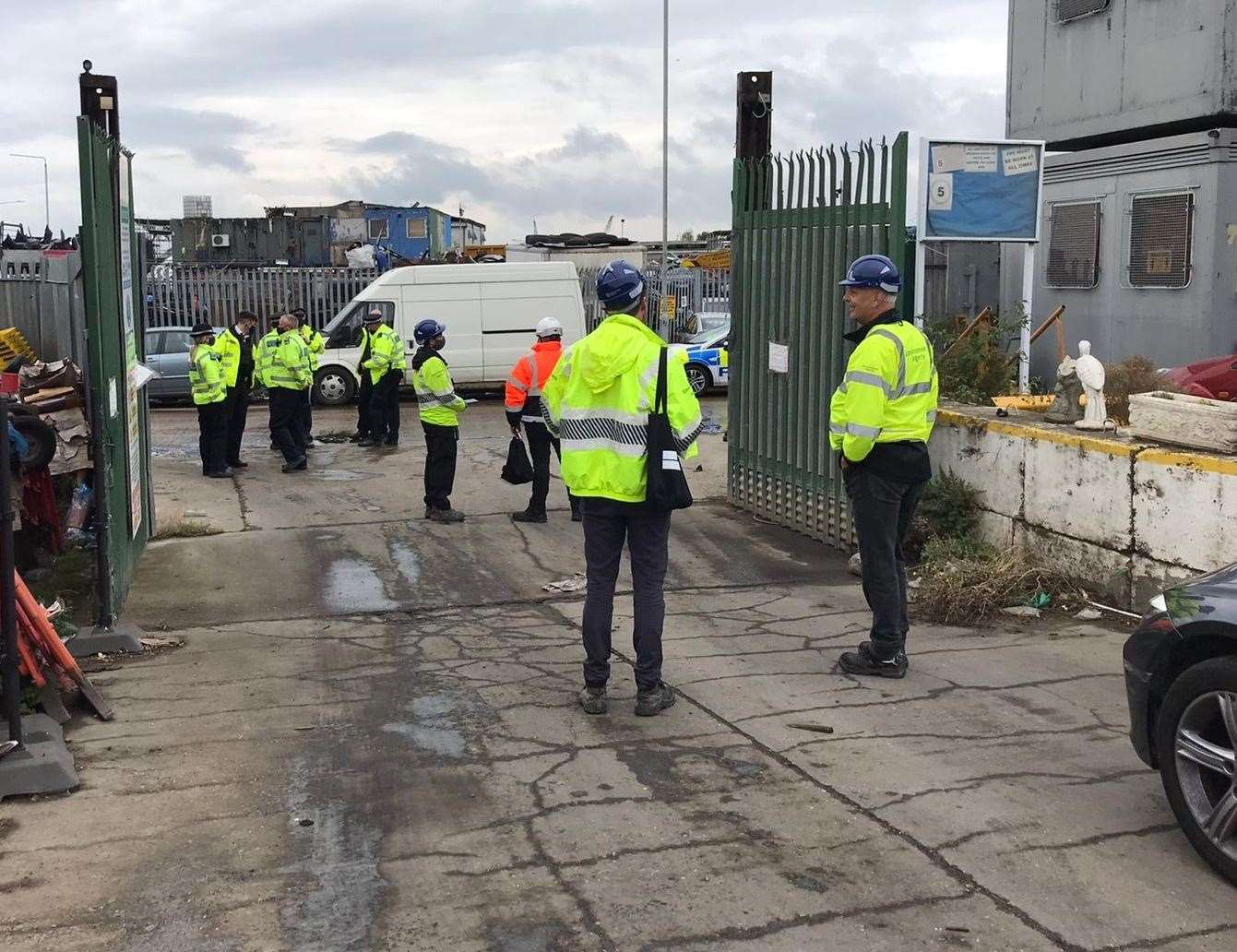 Fourteen sites were raided at the Darent Industrial estate