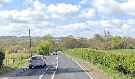 Part of Tonbridge Road in Teston has been closed. Picture: Google Maps