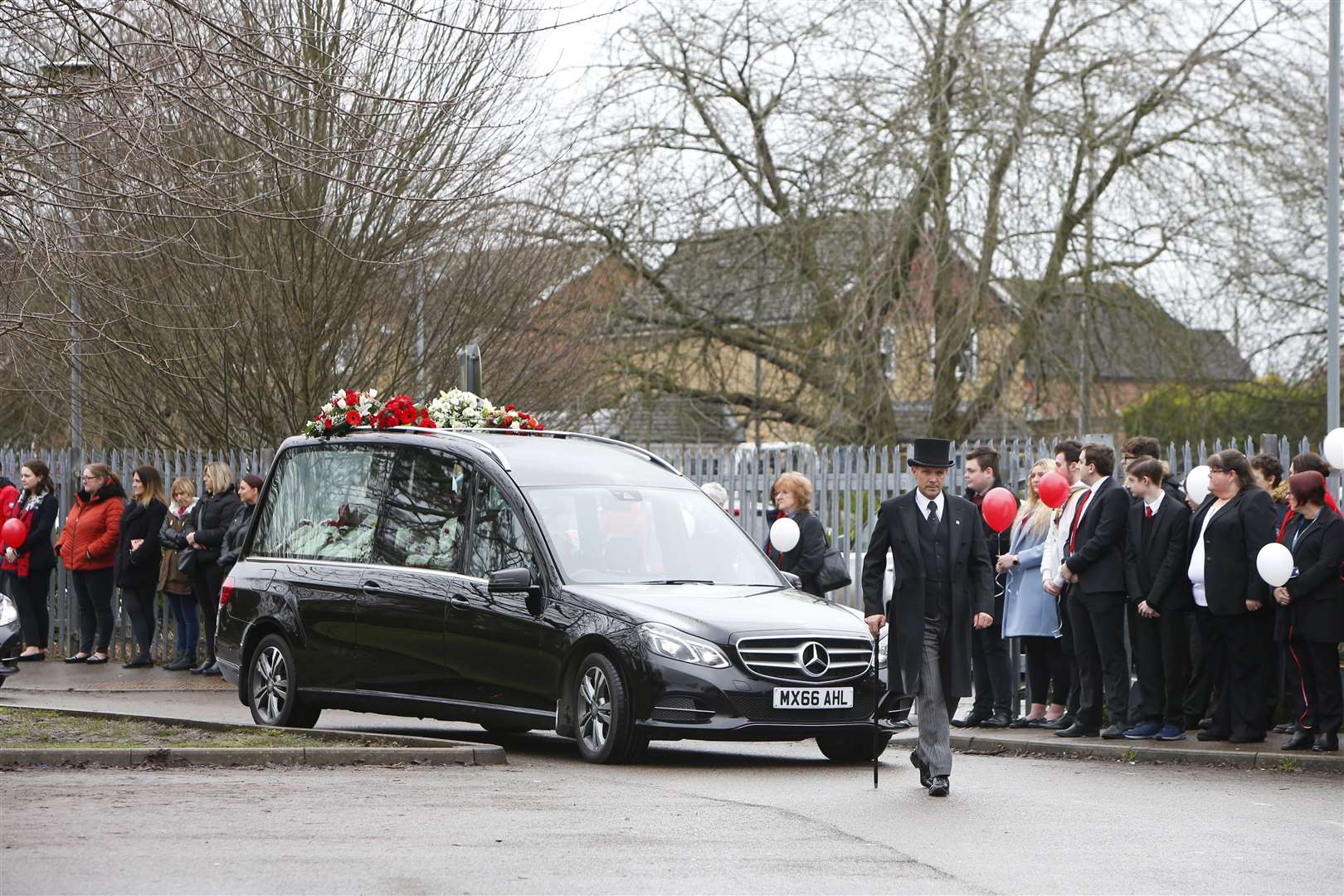Hundreds of friends, family and pupils gathered for the funeral of Greenacre Academy teacher Mark Dallas. Picture: Andy Jones