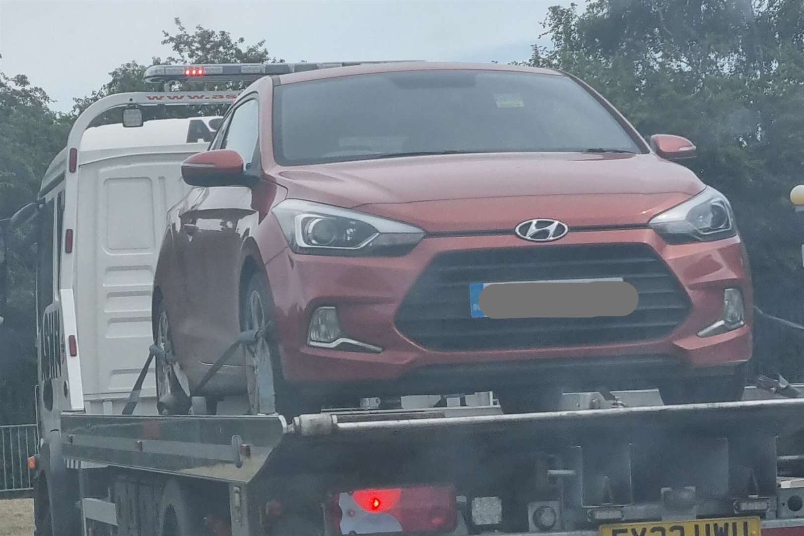 The Hyundai was later found abandoned and returned to its owner