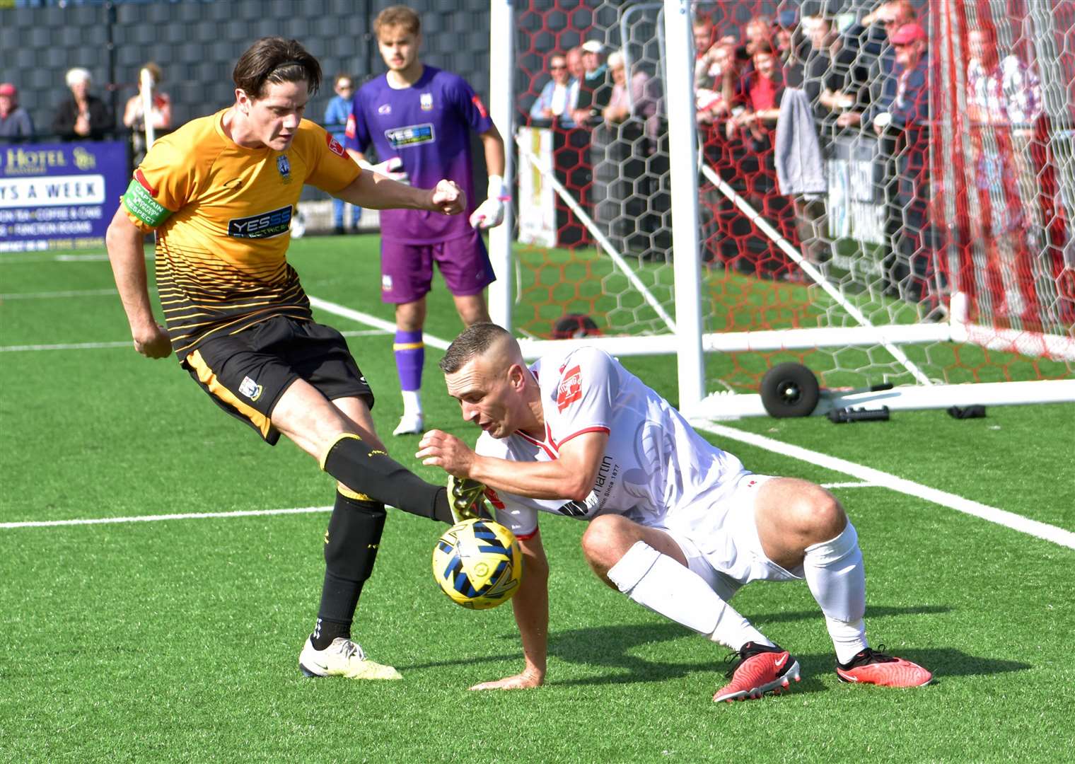 Ramsgate striker Joe Taylor, right, pictured in action against Littlehampton this season. Picture: Randolph File