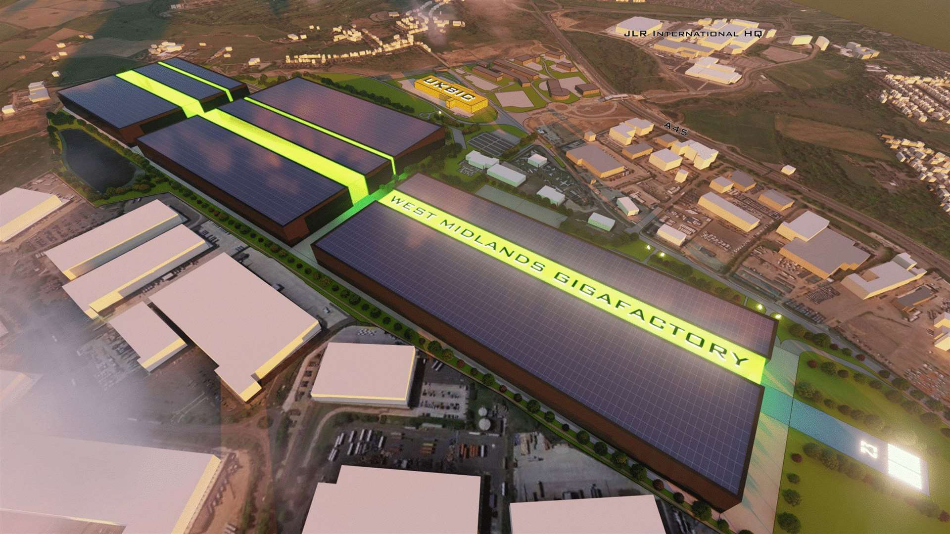 A computer generated image of what the proposed gigafactory in Coventry could look like (Coventry City Council/PA)