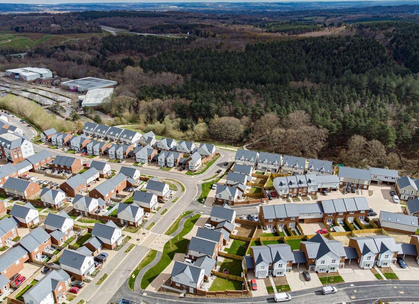 Aerial view of the Knights Wood development in Tunbridge Wells which has proved a hit with buyers from Hong Kong. Picture: Dandara