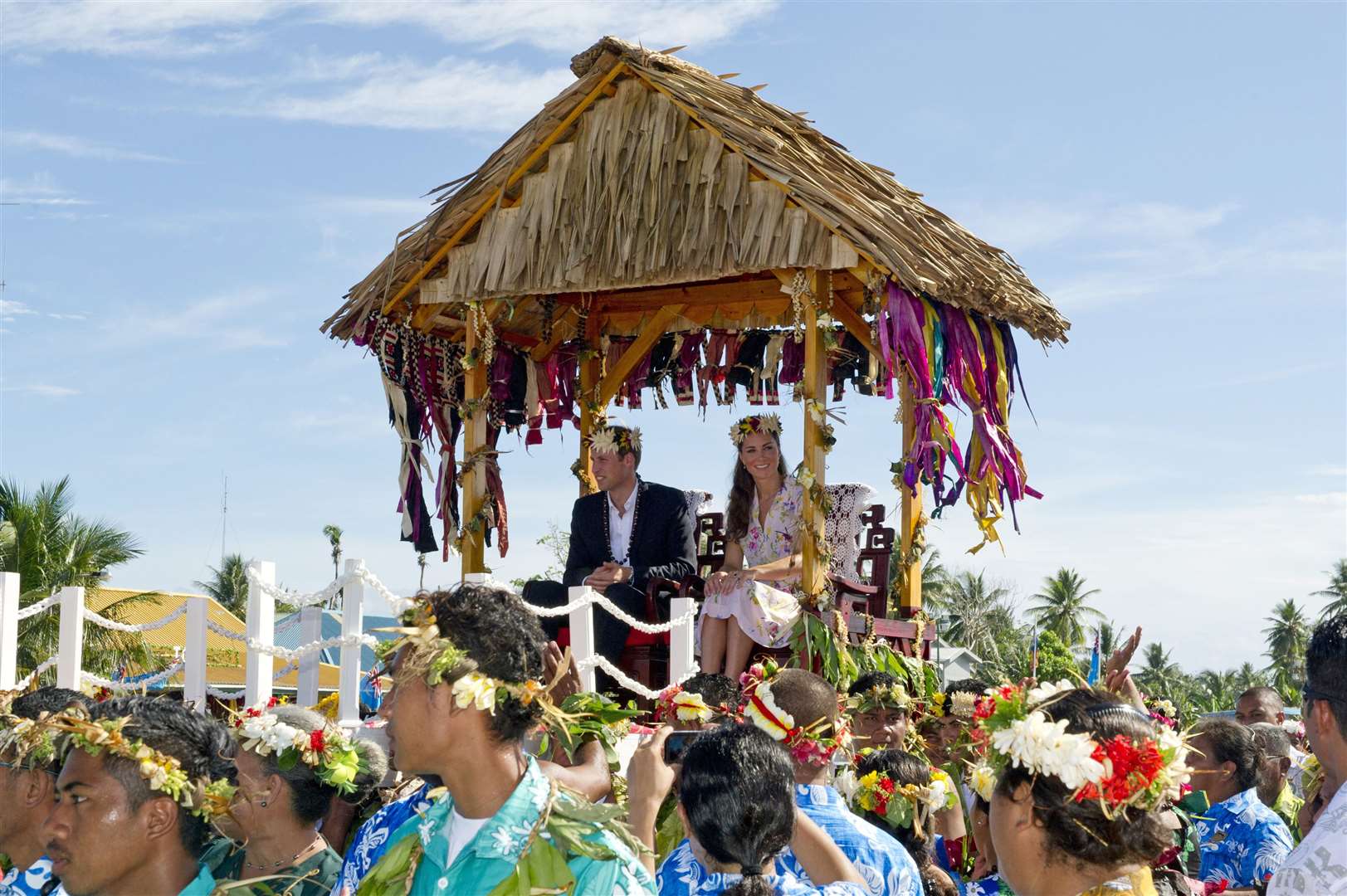 The Cambridges in Tuvalu at the end of a nine-day royal tour of the Far East and South Pacific (Arthur Edwards/The Sun/PA)