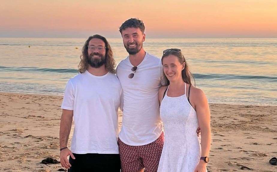 Beth with her two brothers Cameron and Alex. Picture: Marc Lodge