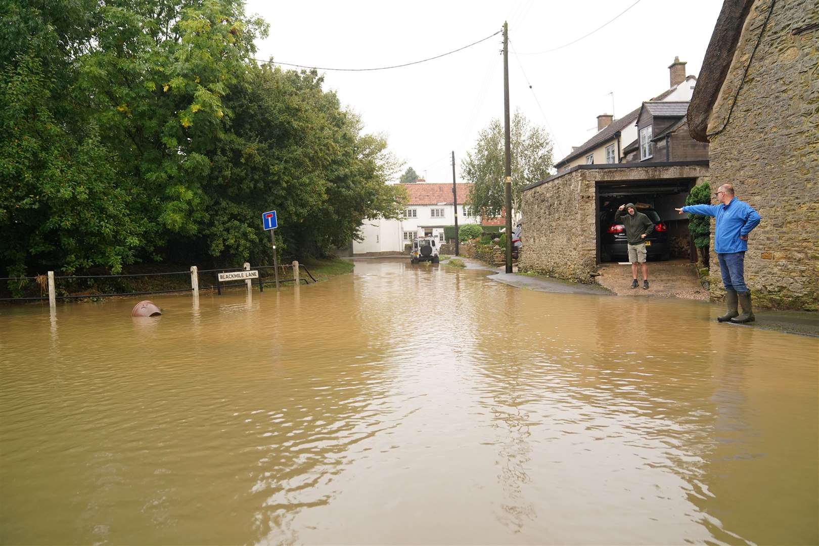 Residents were surrounded by floodwater in Grendon, Northamptonshire (Joe Giddens/PA)