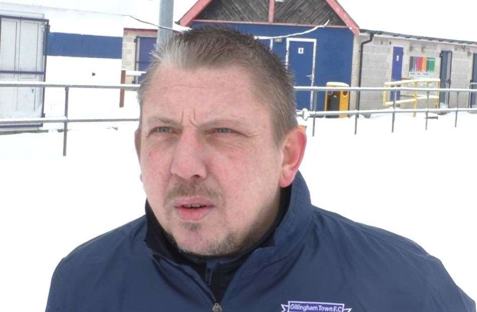 Paul Pickford of Gillingham Town FC says the club has relied on cash from The Sports Business Club set up by Sittingbourne businessman David Jueno to help struggling grass roots clubs. Picture: KMTV