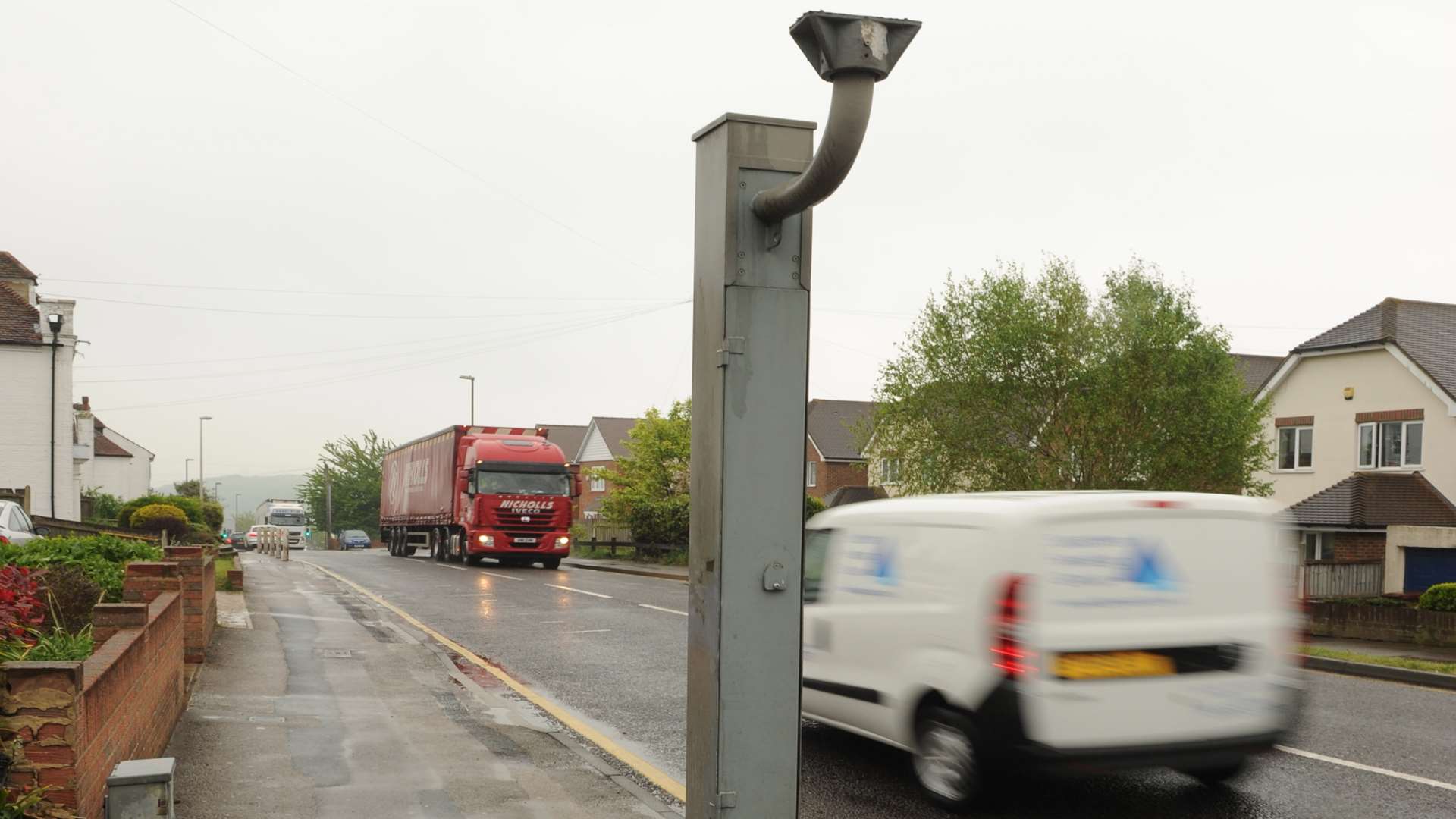 What remains of the speed camera on Frindsbury Hill