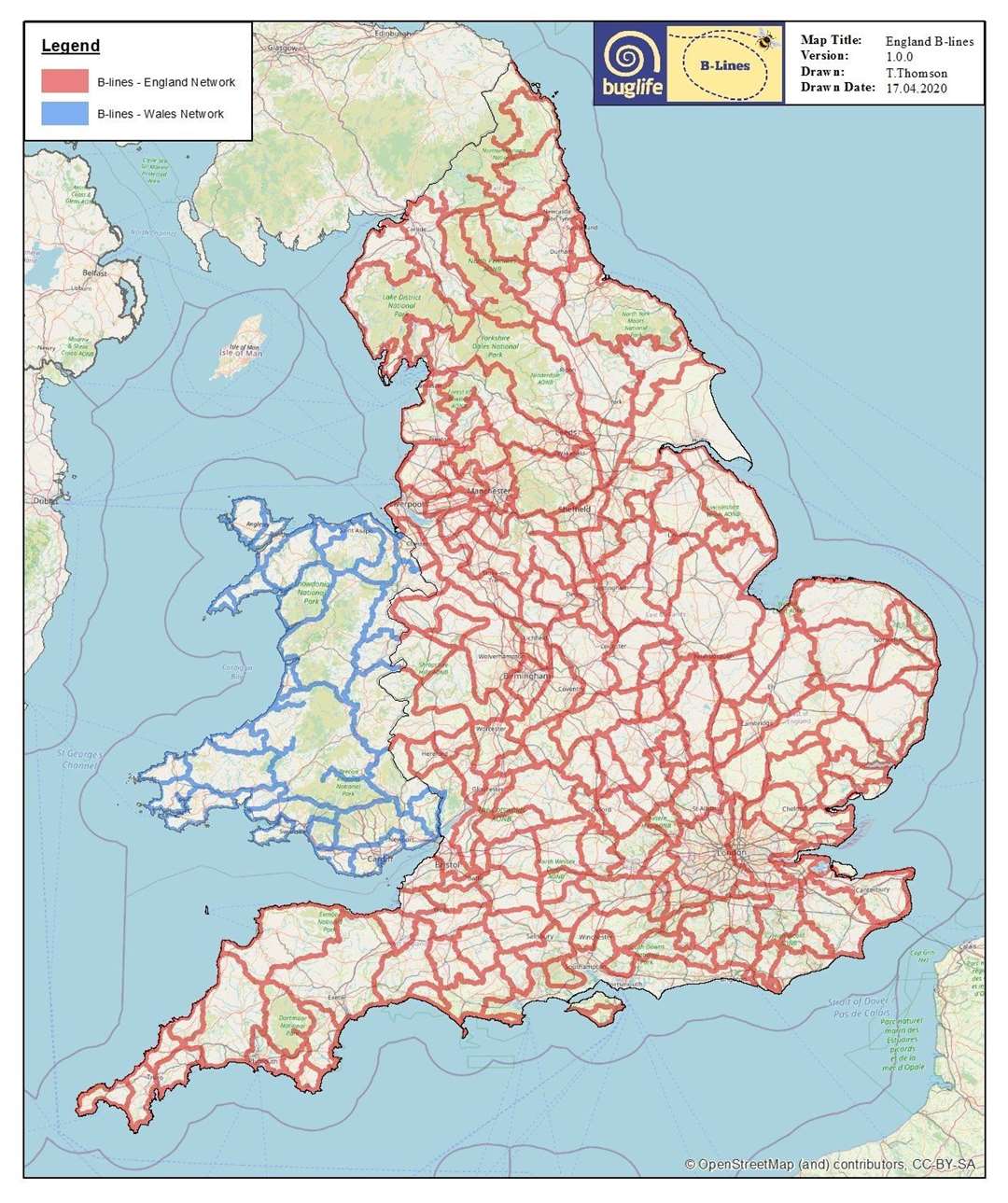 England’s map of B-Lines has been launched (Buglife)