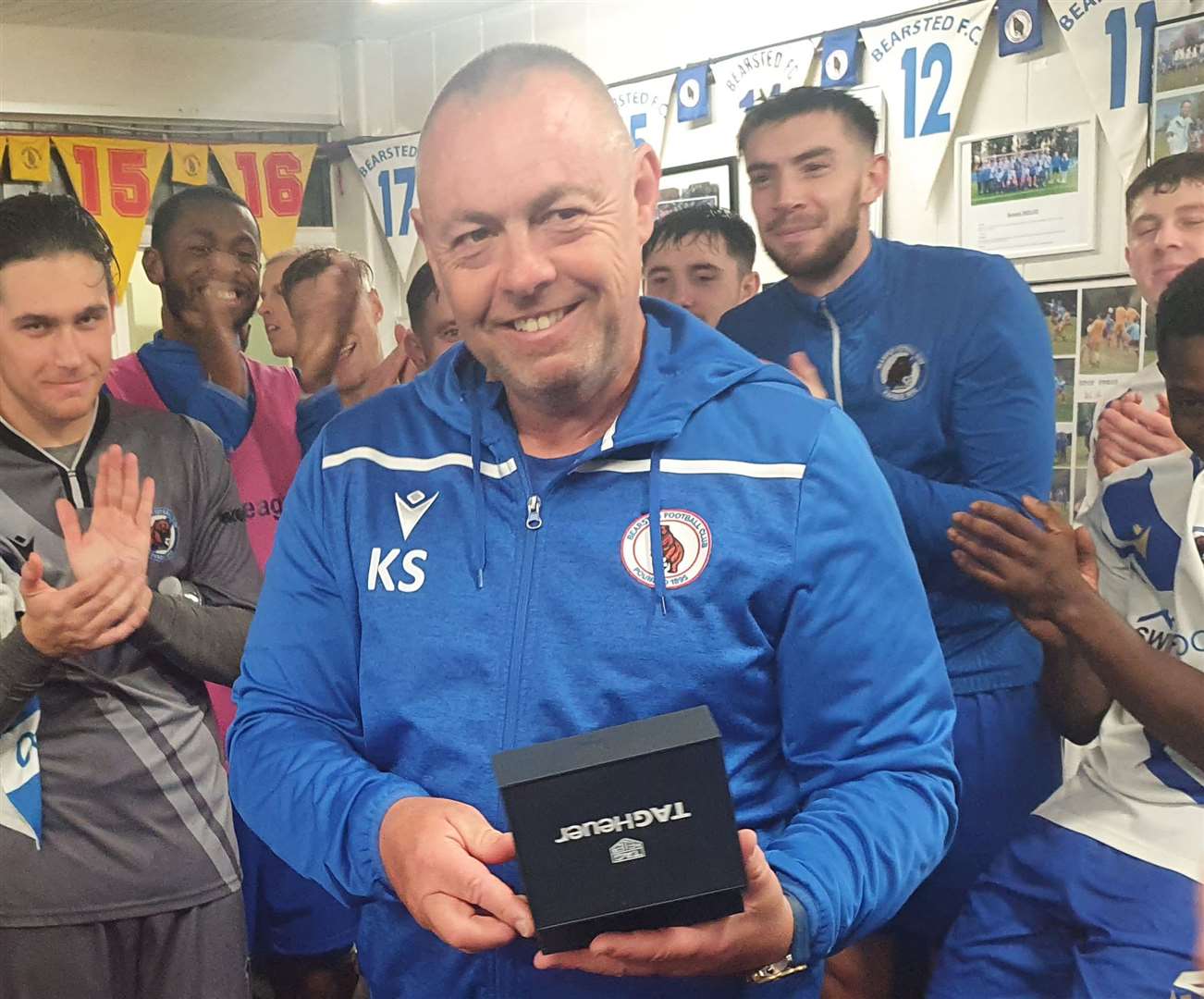 Bearsted boss Kevin Stevens is all smiles as he takes applause