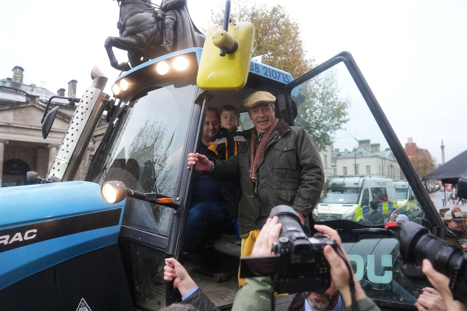 Nigel Farage was among the politicians at the protest (James Manning/PA)