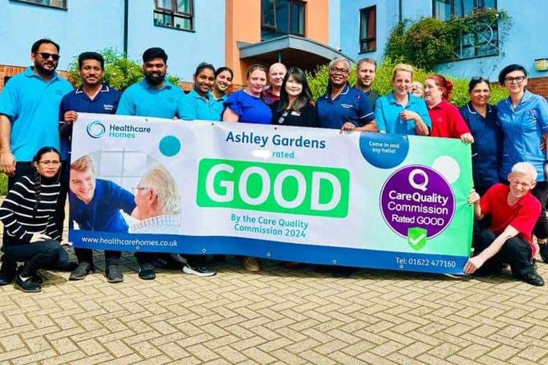 The staff at Ashley Gardens care home in Maidstone are proud of their CQC Good rating