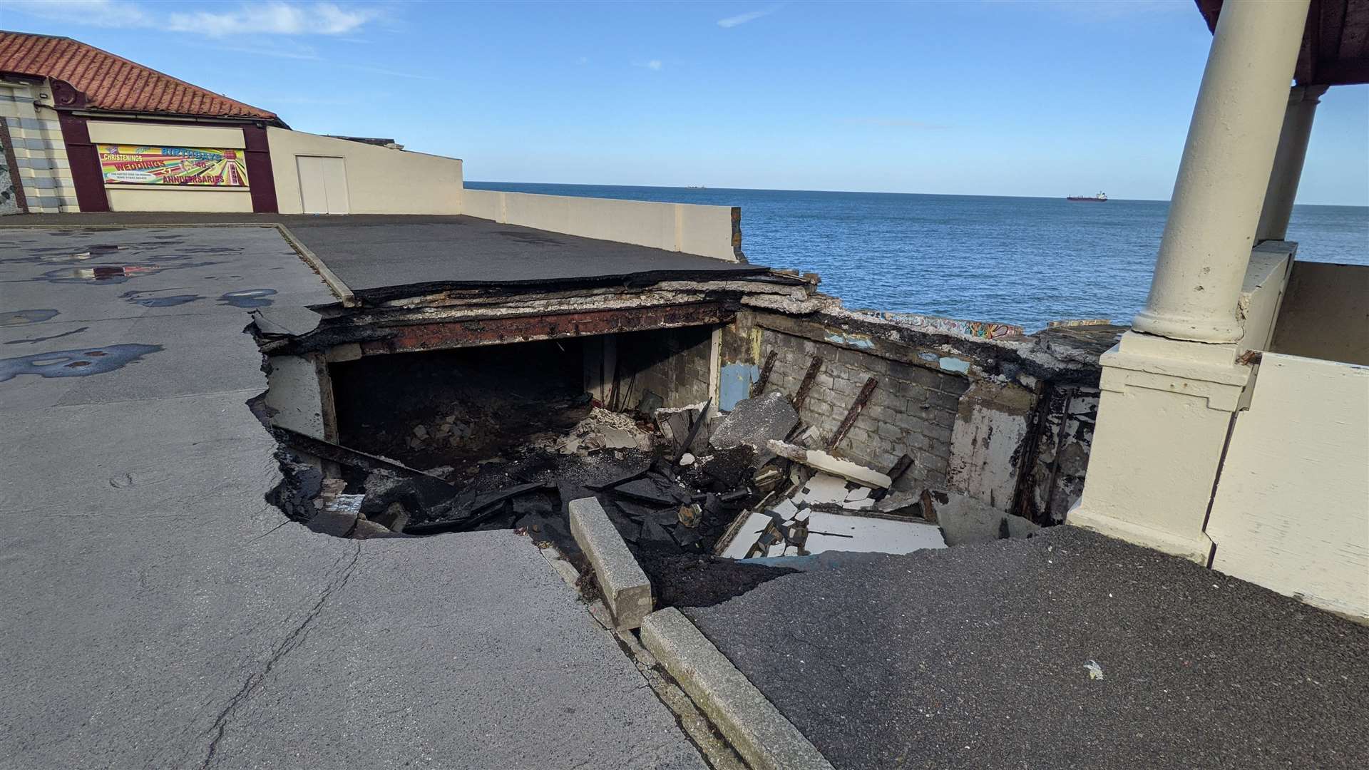 The hole at the Lido car park. Picture: Rob Yates