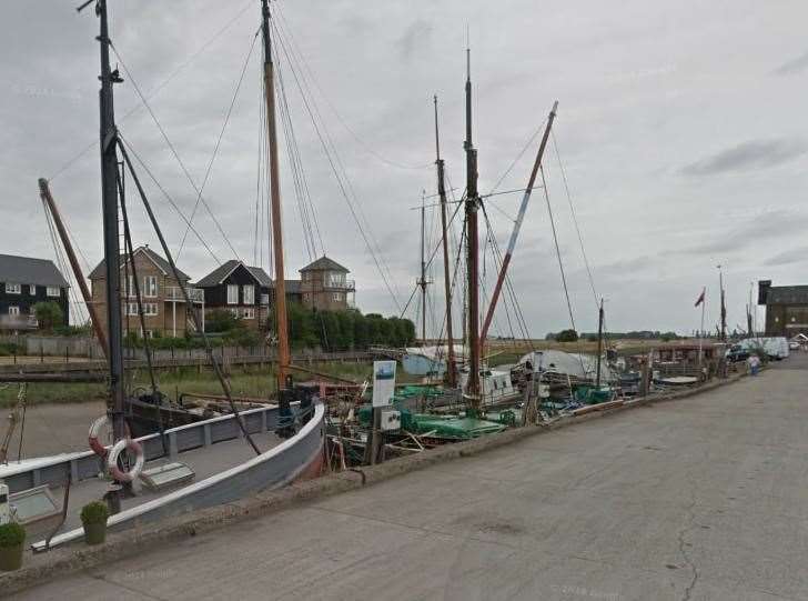 Emergency services were called to a houseboat taking on water at the Standard Quay in Faversham. Picture: Google