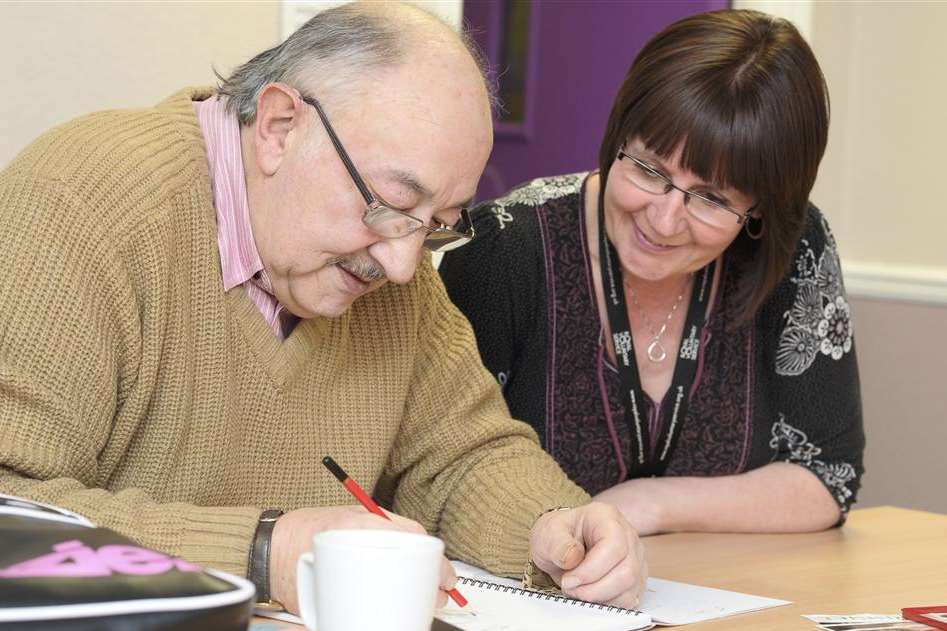 Peter Xiouris at an art group in the Royal Voluntary Service centre, High Street, Chatham