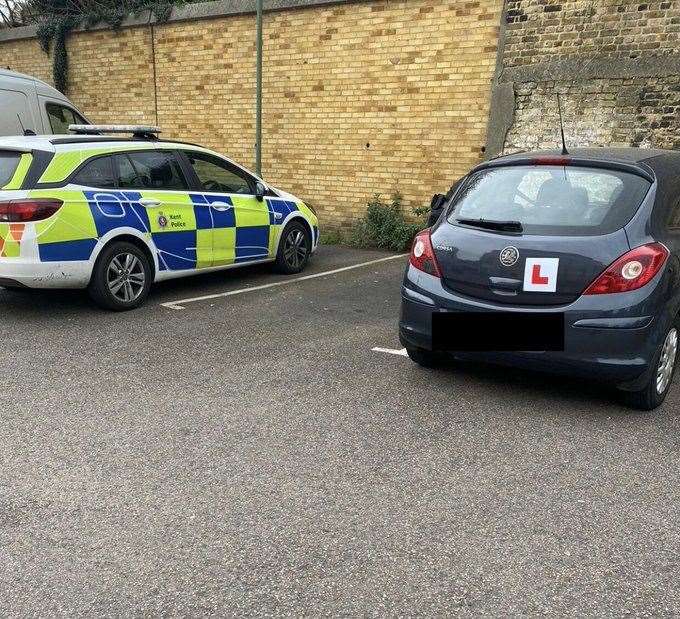 Officers fined a driving instructor for using a phone while supervising a learner. Image Kent Police Dartford