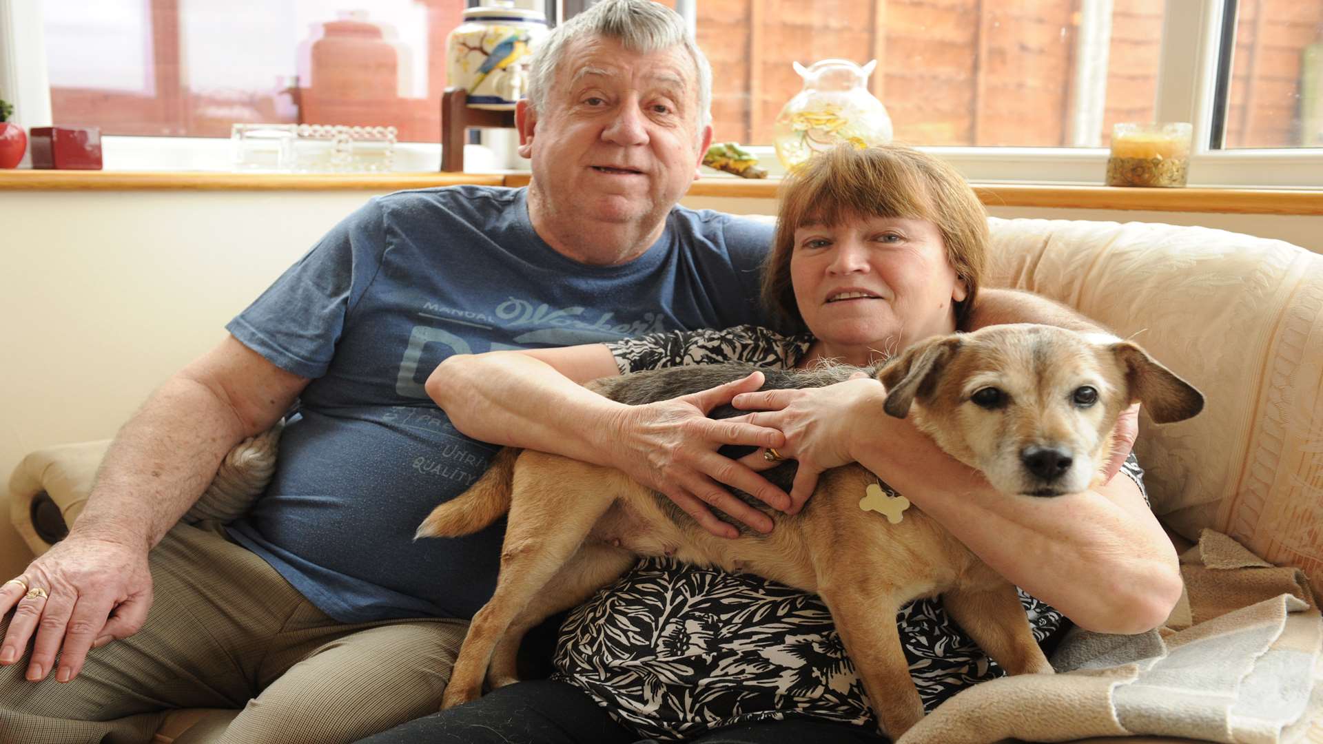 Lola with her owners Sylvia and Bernard Flynn