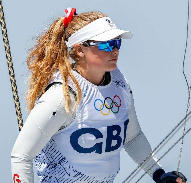 Goudhurst's Freya Black in action in the women’s skiff in Marseille. Picture: World Sailing / Lloyd Images